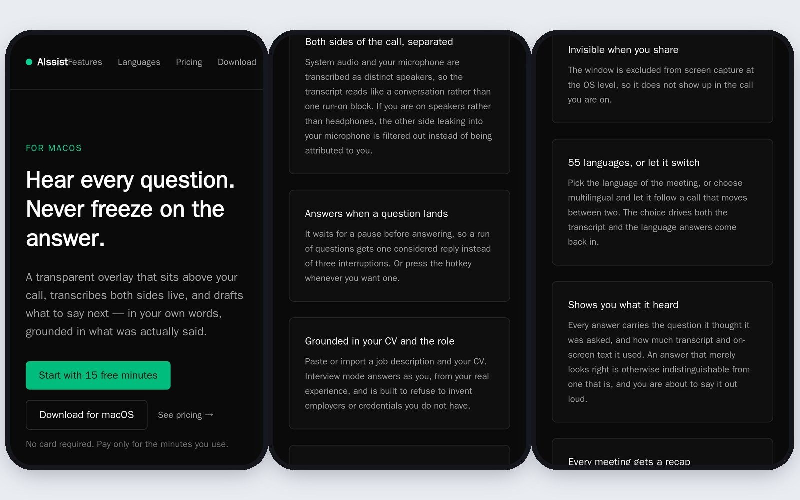 AIssist — live meeting transcription and answers