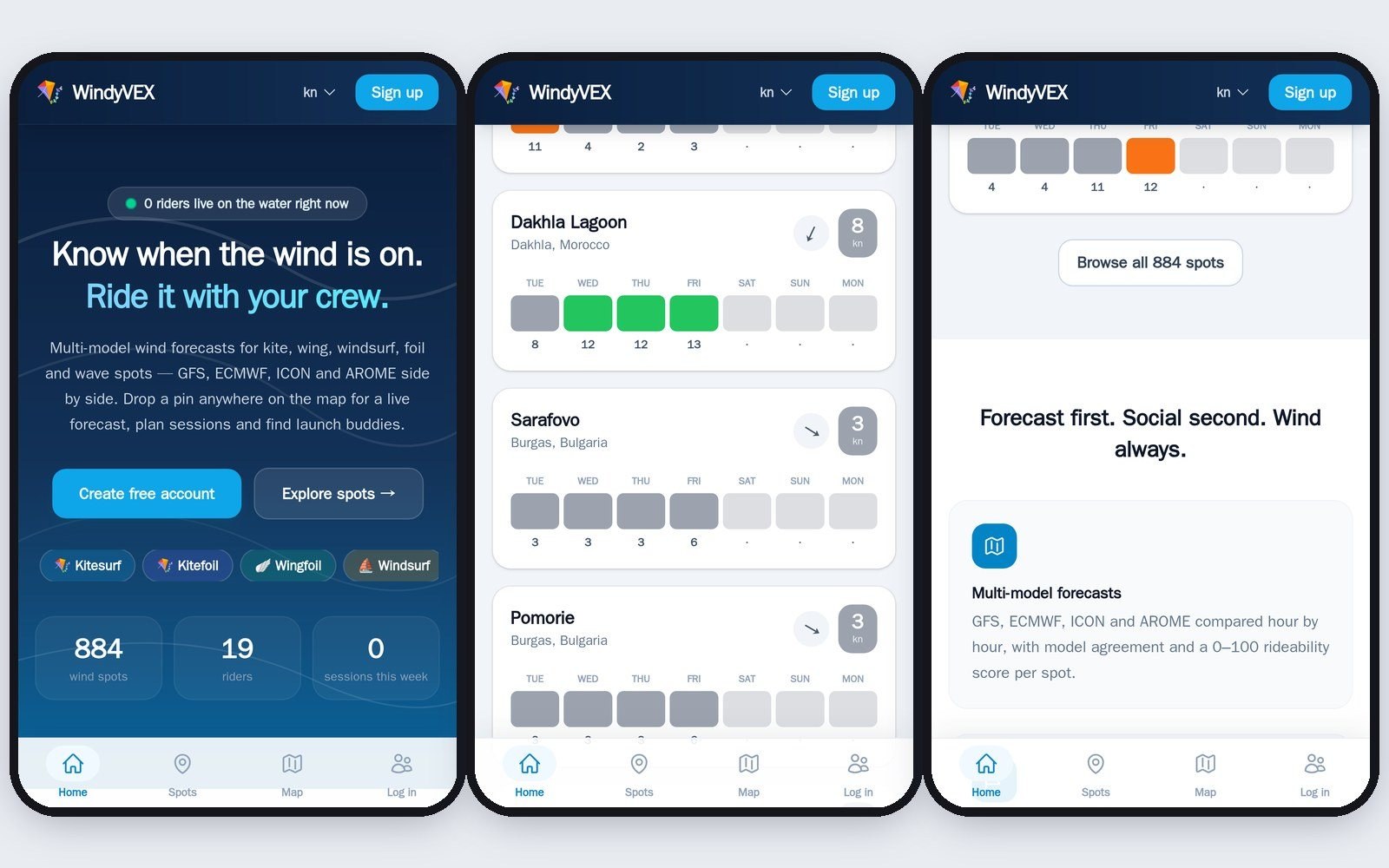 WindyVEX — прогноза за вятъра и партньори за каране